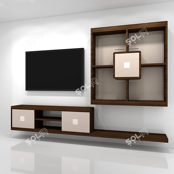 Customizable TV & Electronics Console 3D model image 1