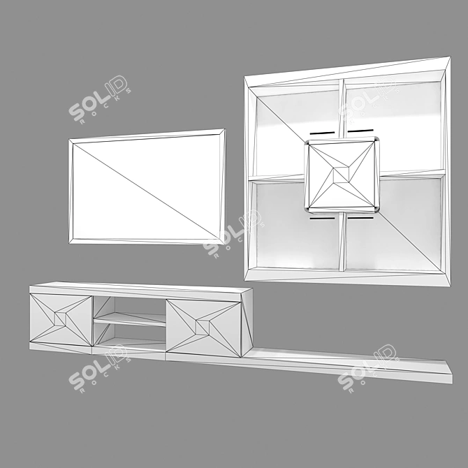 Customizable TV & Electronics Console 3D model image 2