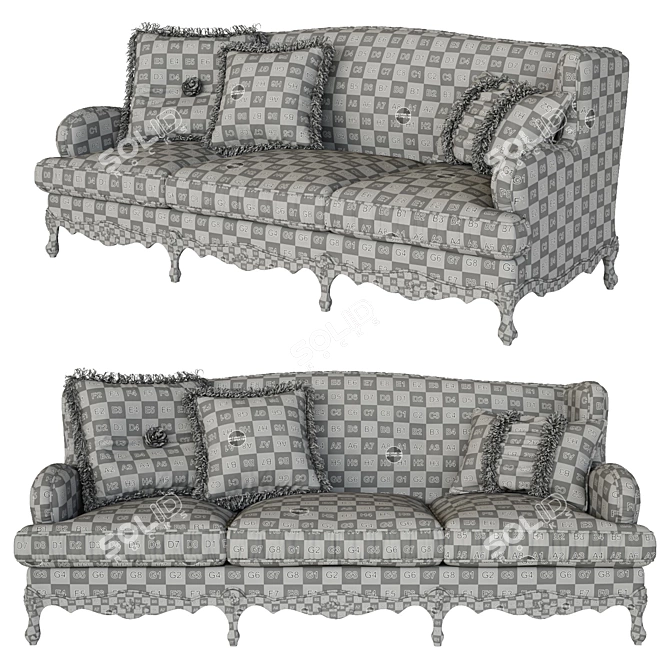 Symphony of Colours: Italian Merlino Sofa 3D model image 2