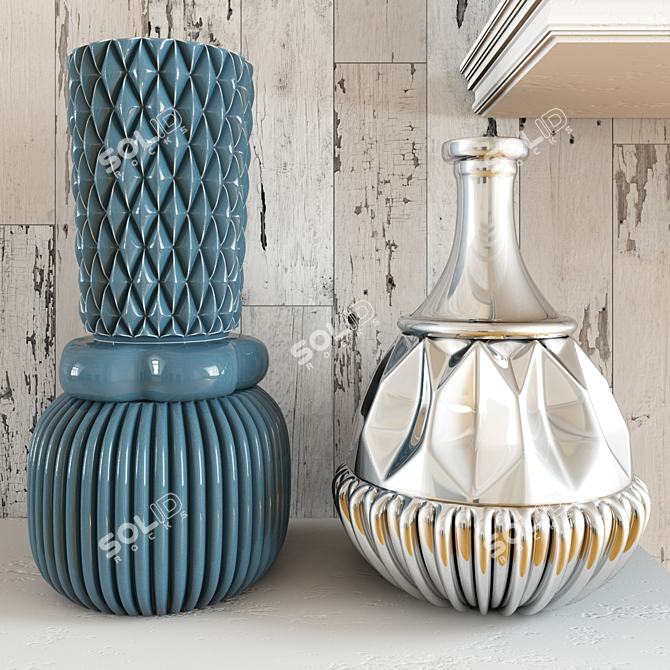 Decorative Vases Set 3D model image 1