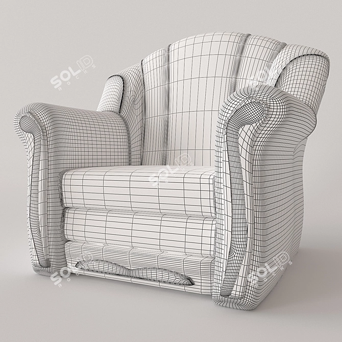 Title: Vintage Leather Armchair 3D model image 3