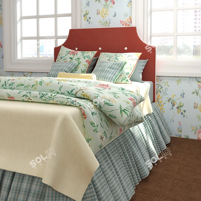 Honeysuckle Thibaut Bed: Elegant and Modern 3D model image 2