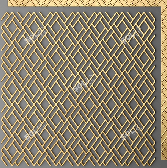 Elegant Lattice Decor Panel 3D model image 2