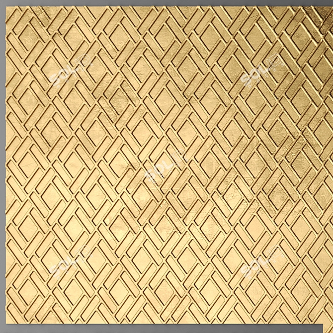 Elegant Lattice Decor Panel 3D model image 3