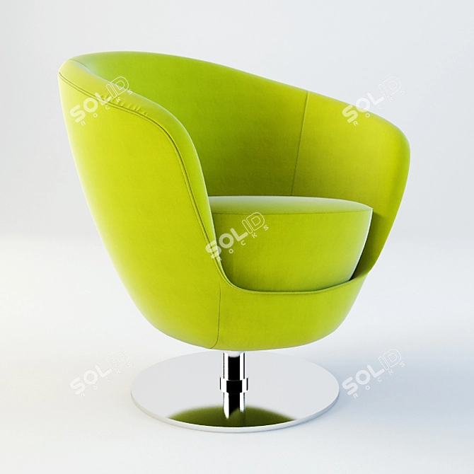 Italian Designer Armchair Jango 3D model image 1