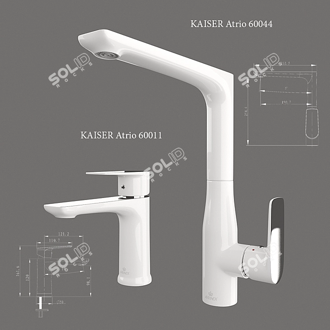 Atrio Mixer Collection - White/Chrome 3D model image 1