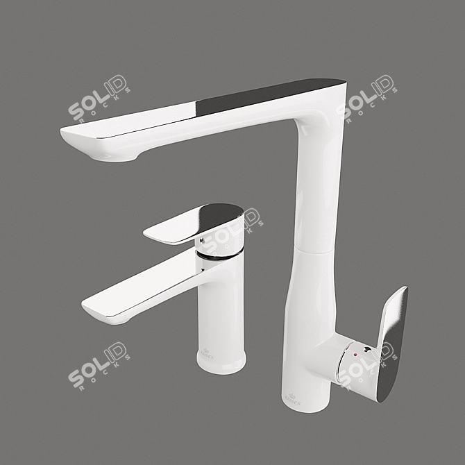 Atrio Mixer Collection - White/Chrome 3D model image 2