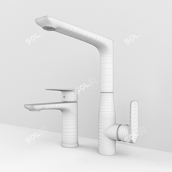 Atrio Mixer Collection - White/Chrome 3D model image 3