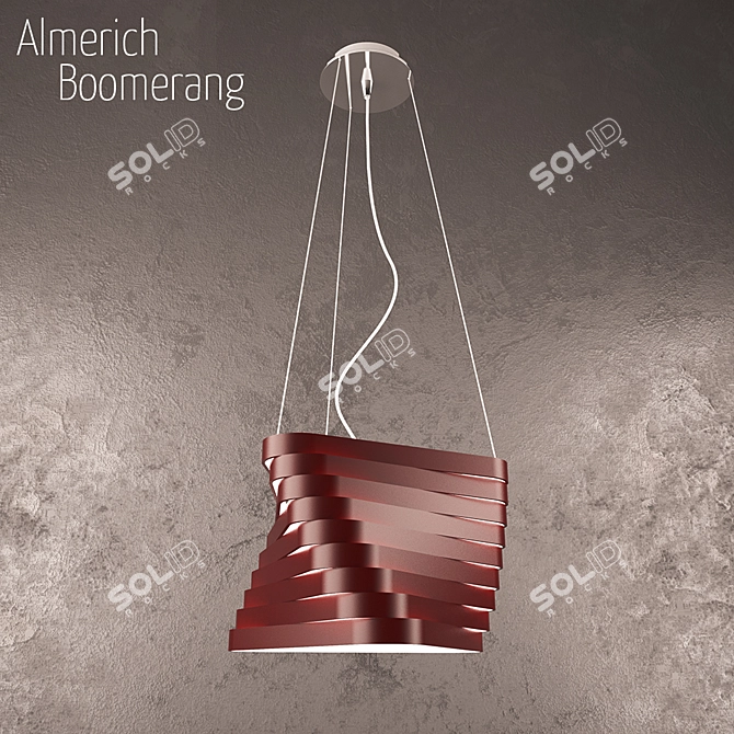 Sleek Metal Chandelier - Almerich Boomerang 3D model image 1