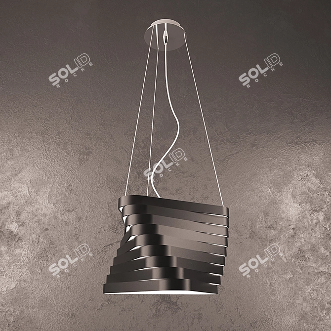 Sleek Metal Chandelier - Almerich Boomerang 3D model image 3