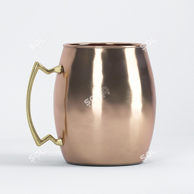 Authentic Moscow Copper Mug 3D model image 1