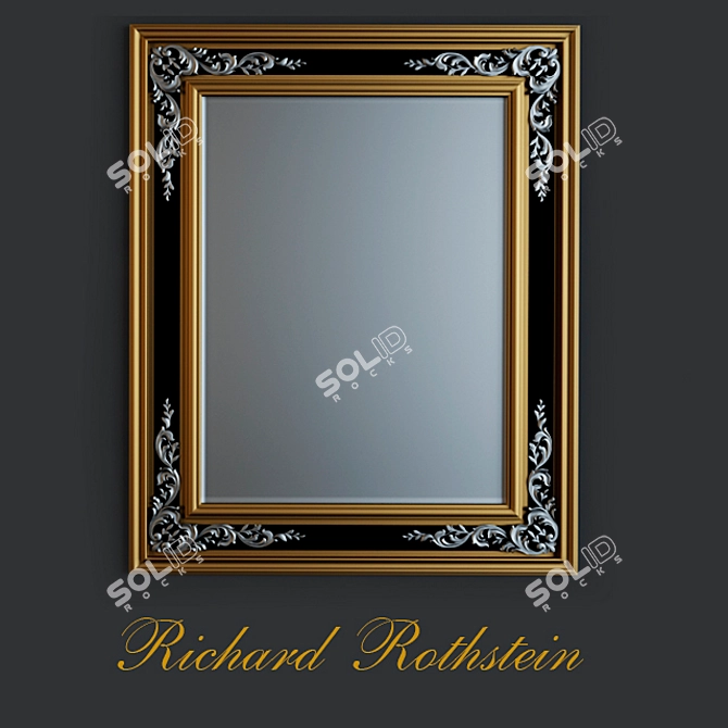 Vintage Reflection: Engraved Antiqued Mirror 3D model image 1