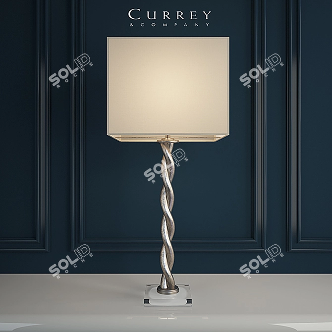 Vintage Silver Ingall Table Lamp 3D model image 1