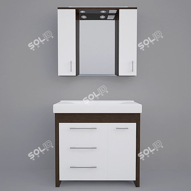 Ravenna 90 Bathroom Furniture Set 3D model image 1