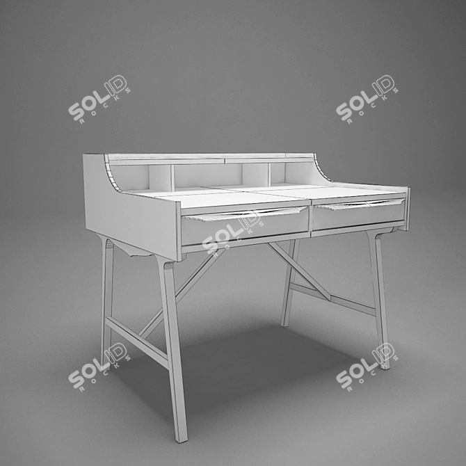 Elegant Walnut Desk - Cosmo 3D model image 2