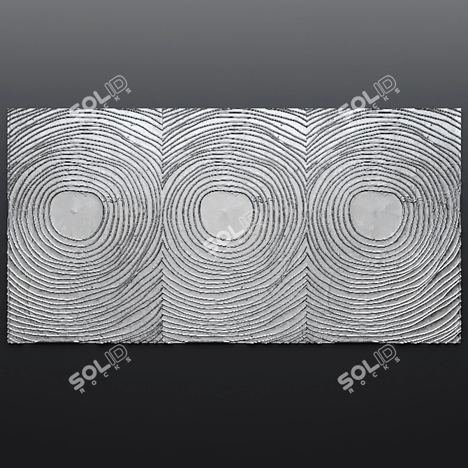 3D Metal Luxury Wall Panel Decor 3D model image 1