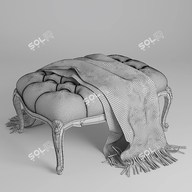 Renoir Pouf: Elegant, Versatile, and Stylish 3D model image 3
