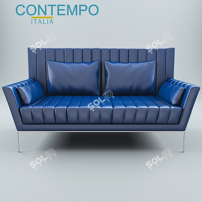 Contempo Leather Sofa - Rectangular Shape 3D model image 1