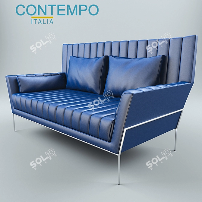 Contempo Leather Sofa - Rectangular Shape 3D model image 2