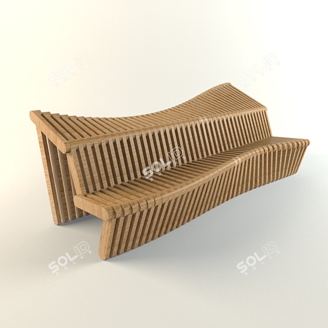 Parametric Bench: Modern Design 3D model image 1