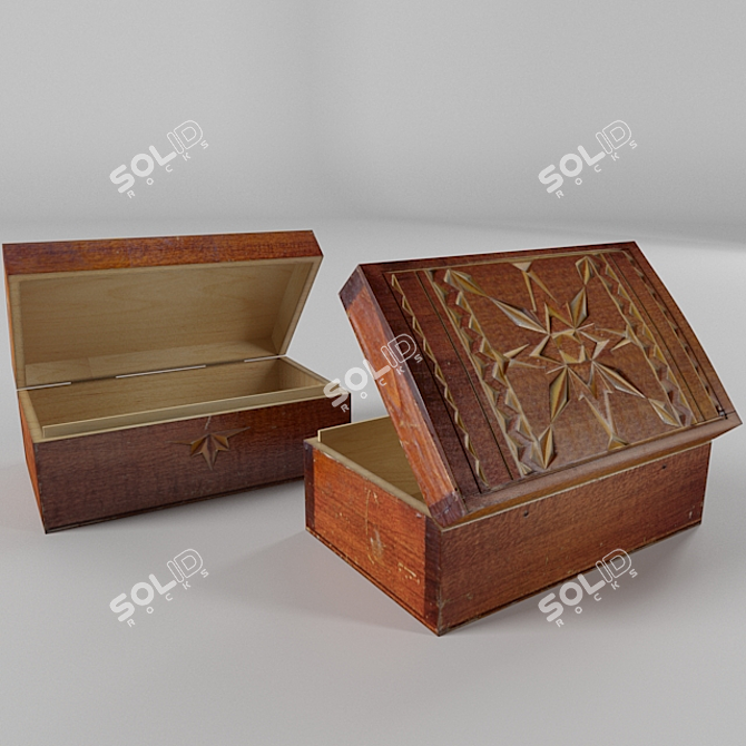 Eternal Elegance: Vintage Casket 3D model image 2