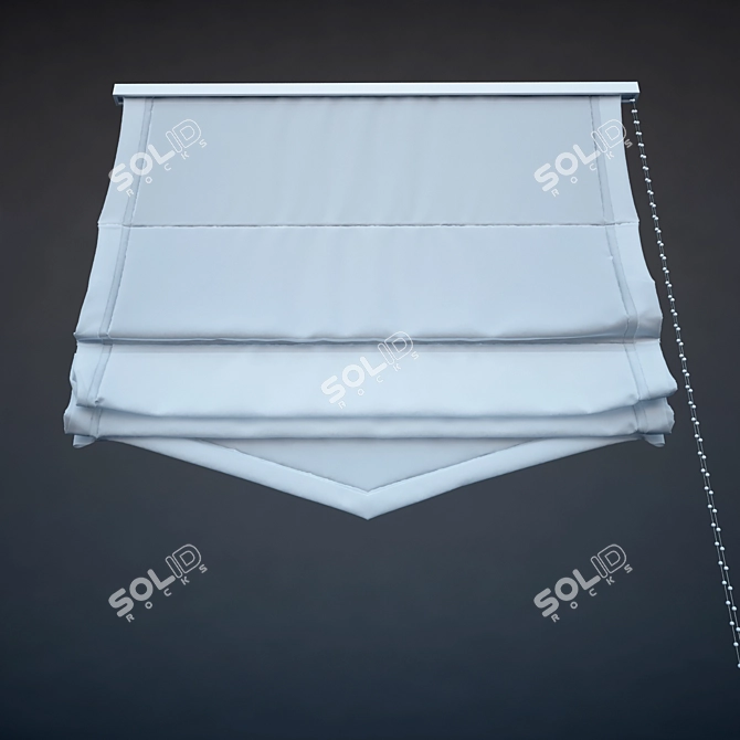 Elegant Roman Curtain 3D model image 3