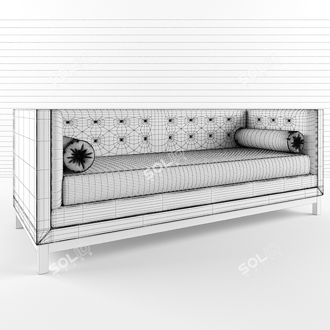 Zoe Leather Sofa - Sleek and Stylish 3D model image 2