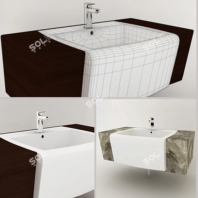 Sleek Wash Basin Solution 3D model image 1