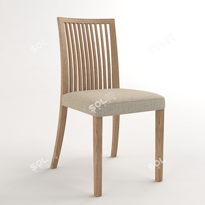 Elegant Wood Dining Chair 3D model image 1