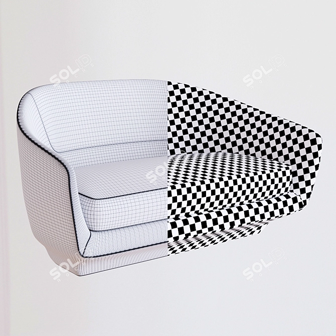 Modern Foam U Sofa 3D model image 2