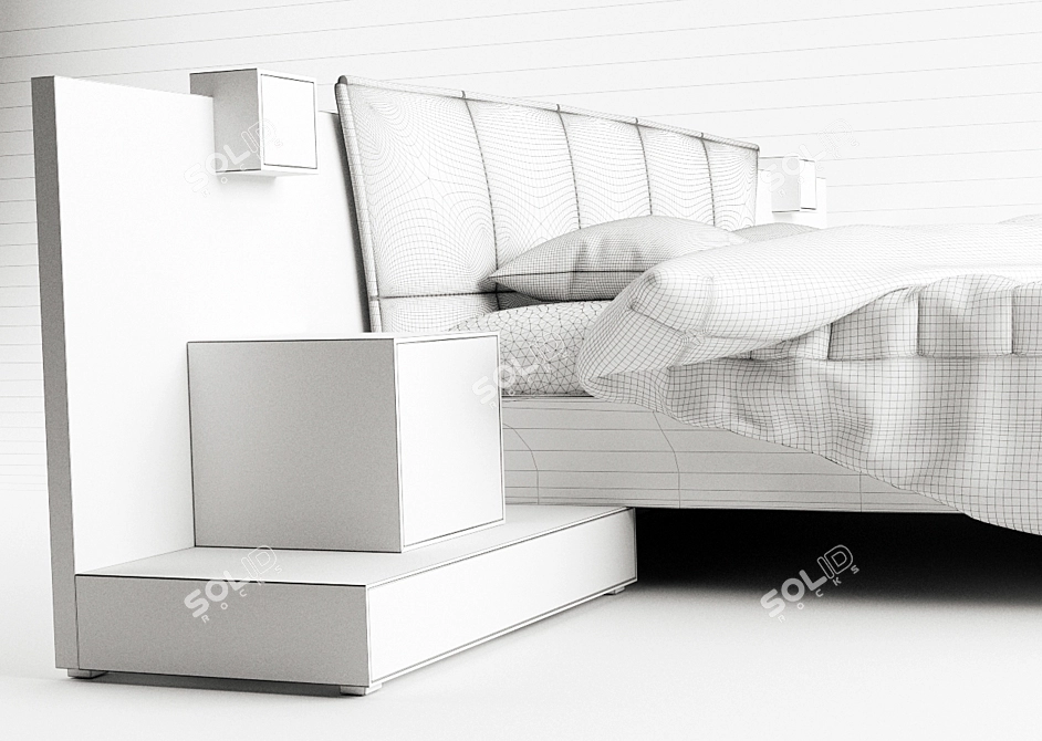 Lunis Bed: German Craft, Perfect Comfort 3D model image 3