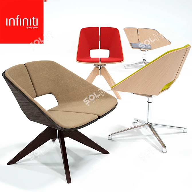 INFINITI Hug Swivel: Sleek Four-Chair Set 3D model image 1