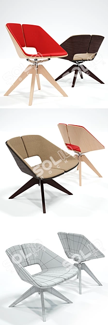 INFINITI Hug Swivel: Sleek Four-Chair Set 3D model image 2