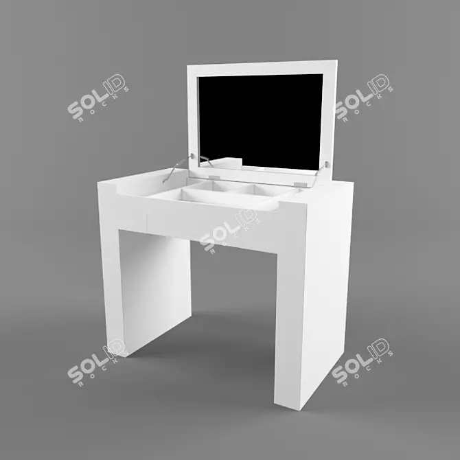 Elegant Vanity Table with Flip-Top 3D model image 1