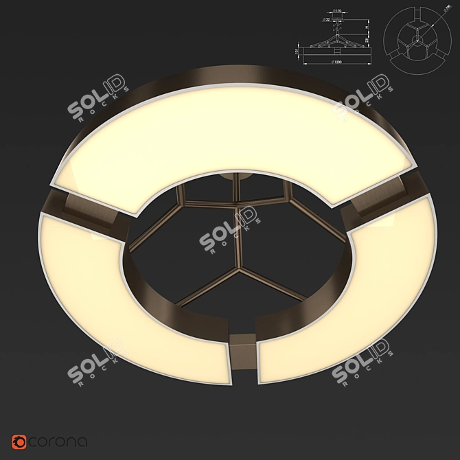 Elegant Ozone Chandelier V 3D model image 1