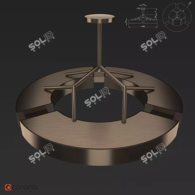 Elegant Ozone Chandelier V 3D model image 2