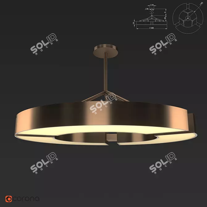 Elegant Ozone Chandelier V 3D model image 3