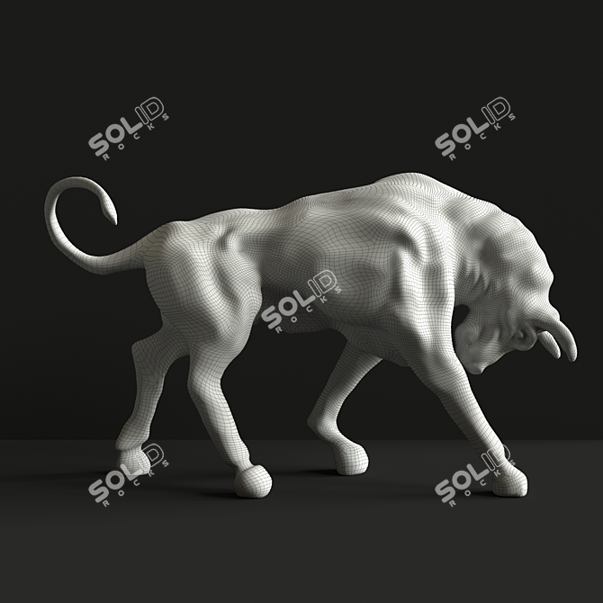 Graceful Bull Sculpture 3D model image 2