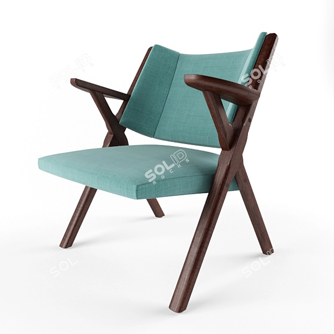 Retro Chic Lounge Chair 3D model image 1