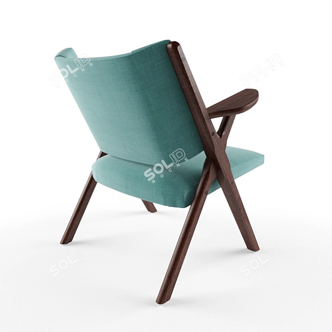 Retro Chic Lounge Chair 3D model image 2