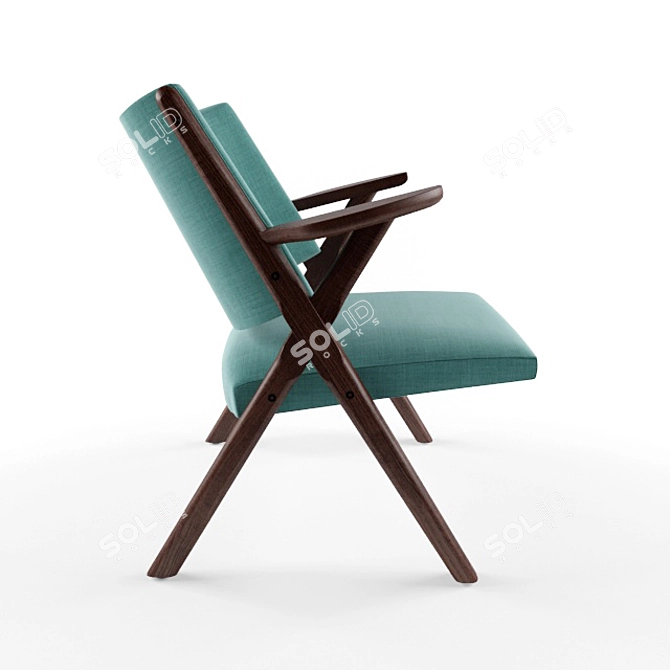 Retro Chic Lounge Chair 3D model image 3