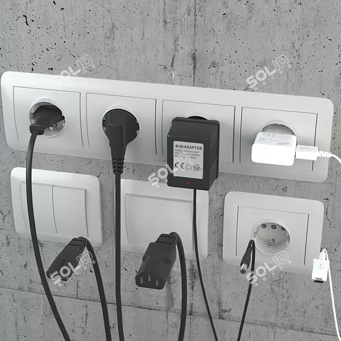 Ultimate Power Kit: Adapters, Sockets & Switches 3D model image 2