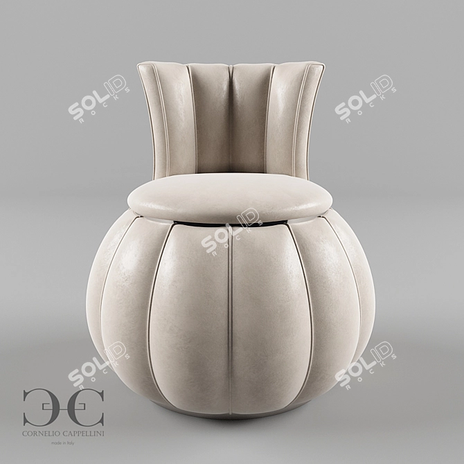 Title: Glamorous Art Deco Armchair - Montgomery 3D model image 1
