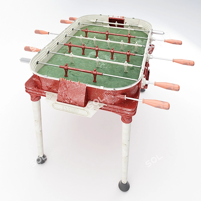 Vintage Argentinian Foosball Table 3D model image 2
