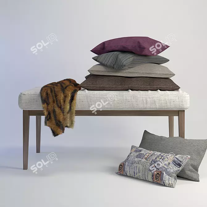 ErgoCozy Chair - Pillow Haven 3D model image 1