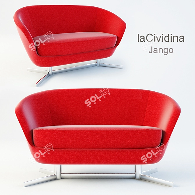 Contemporary Jango Sofa by La Cividina 3D model image 1
