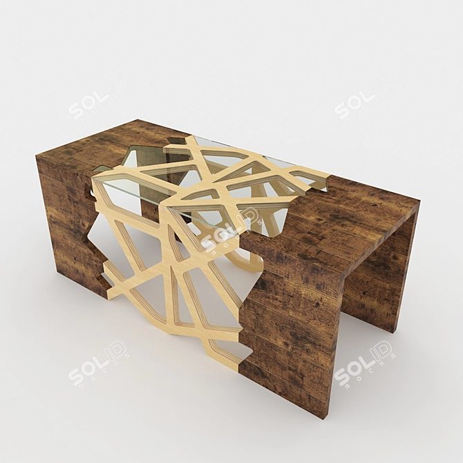 Glass Top Coffee Table 3D model image 2