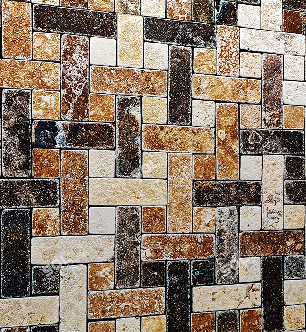 Natural Stone Mosaic 3D model image 3