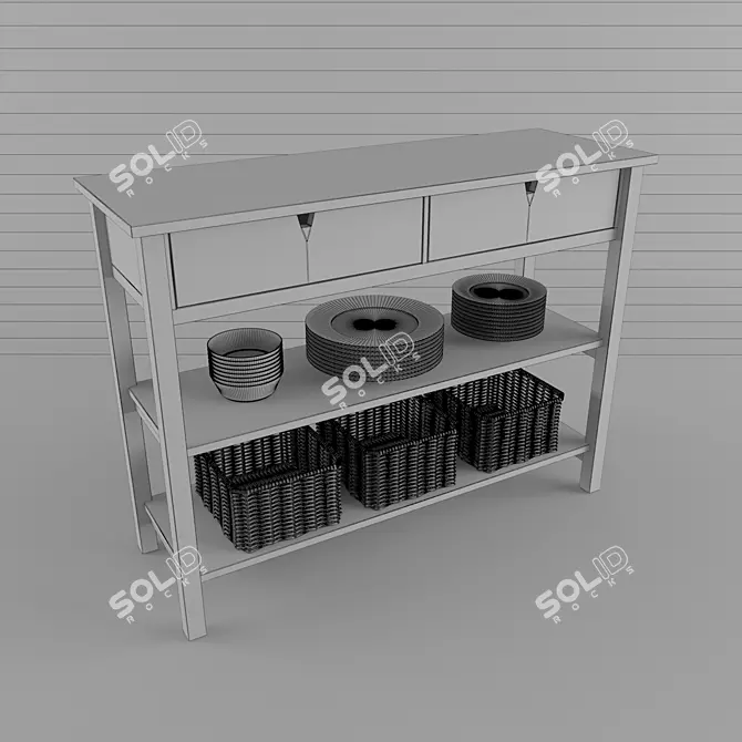 Sleek Scandinavian Storage Solution 3D model image 2