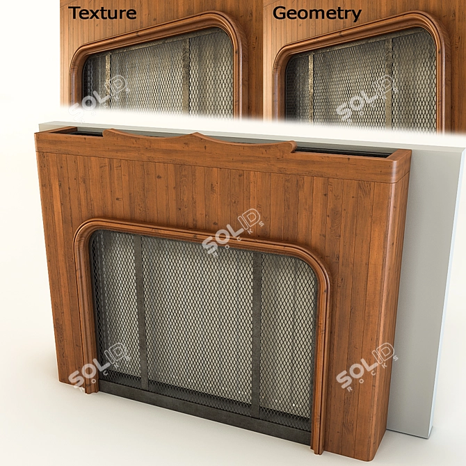 Geometric Radiator Grille with Mesh Texture 3D model image 1